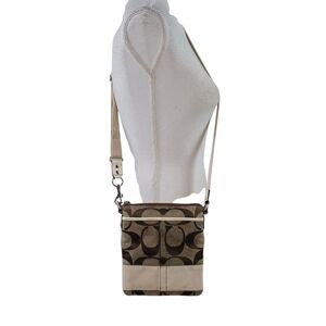 Coach Vintage Signature Canvas and Leather Pouchette Crossbody